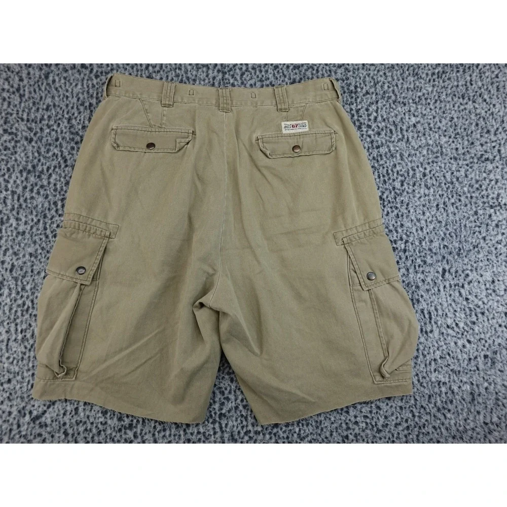 Polo Ralph Lauren Cargo Shorts Mens 34 Khaki‎ Tan Raw Hem Utility Twill